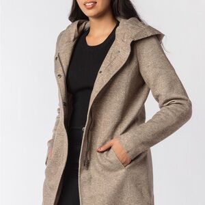 Women's Tan Hooded Coat